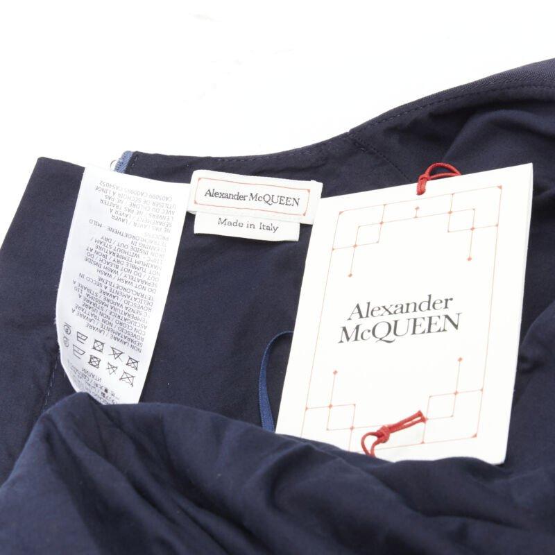 ALEXANDER MCQUEEN 2021 corset lace tie waist denim back midi dress IT38 XS 6