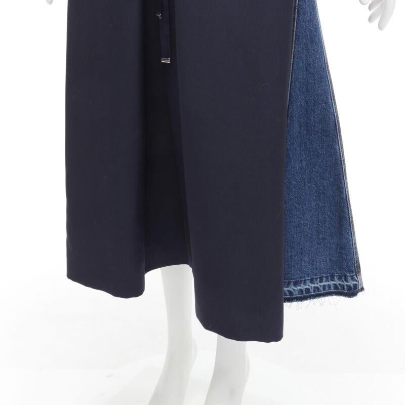 ALEXANDER MCQUEEN 2021 corset lace tie waist denim back midi dress IT38 XS 1