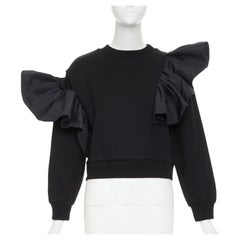ALEXANDER MCQUEEN 2021 Exploded Ruffle cotton blend pullover sweater top IT36