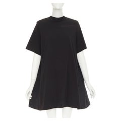 ALEXANDER MCQUEEN 2021 Hybrid Flared Back black cotton jersey dress IT40 S