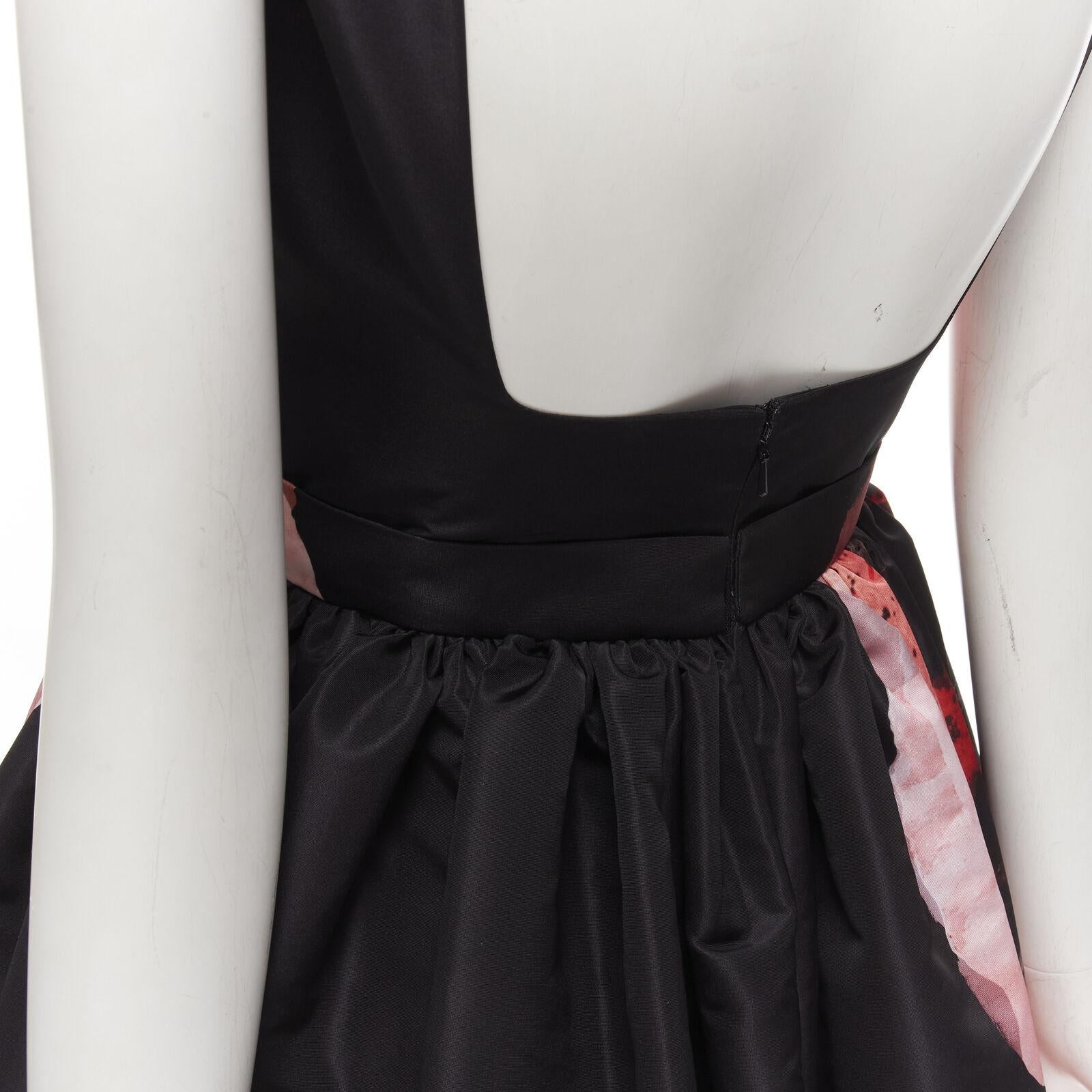 ALEXANDER MCQUEEN 2021 Runway Anemone black red floral full gown IT38 S 5