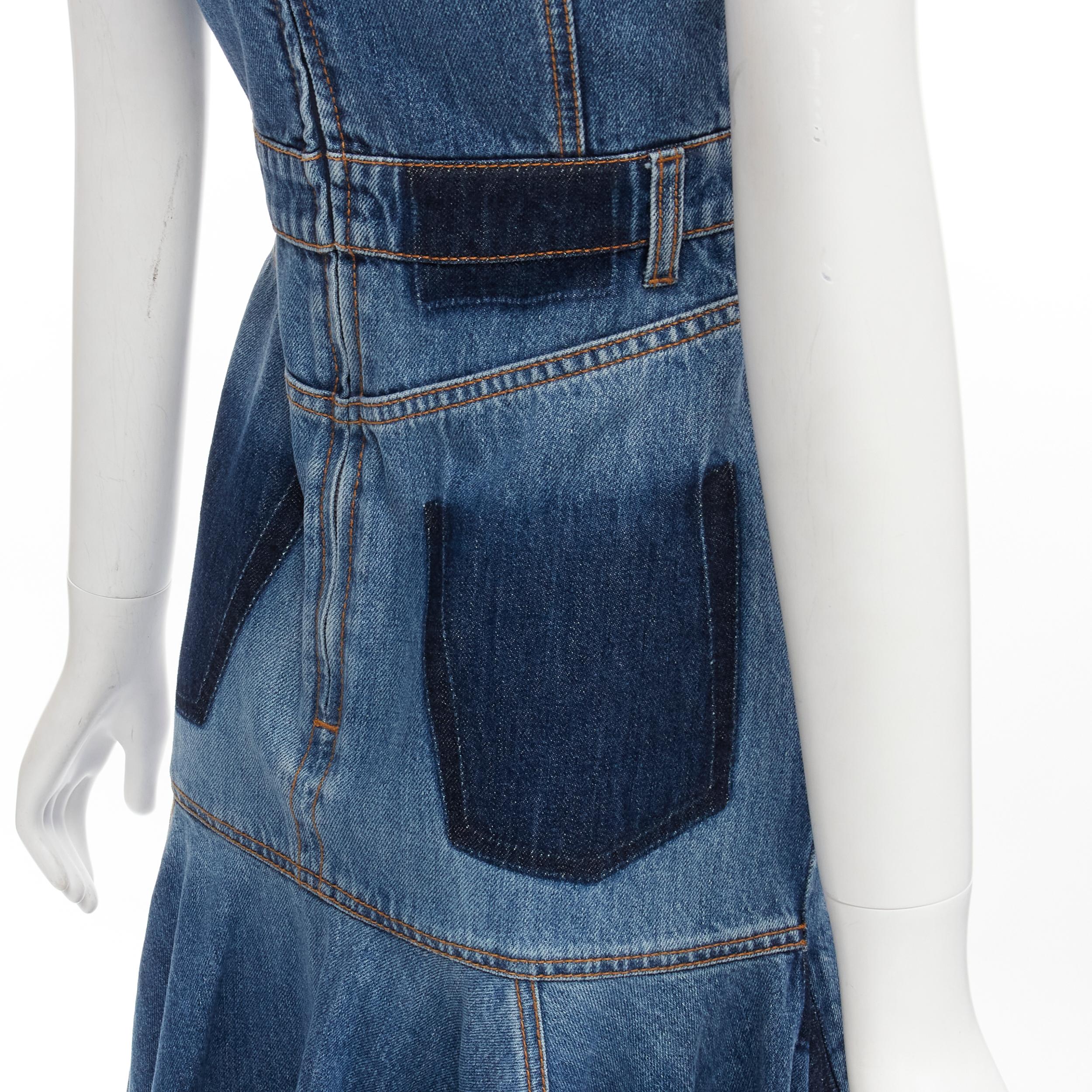 ALEXANDER MCQUEEN 2021 Runway washed denim shadow bodice midi dress IT38 XS
Brand: Alexander McQueen
Collection: 2021 Fall Winter Runway
Material: Denim
Color: Blue
Pattern: Solid
Closure: Zip
Extra Detail: Another sophisticated interpretation using