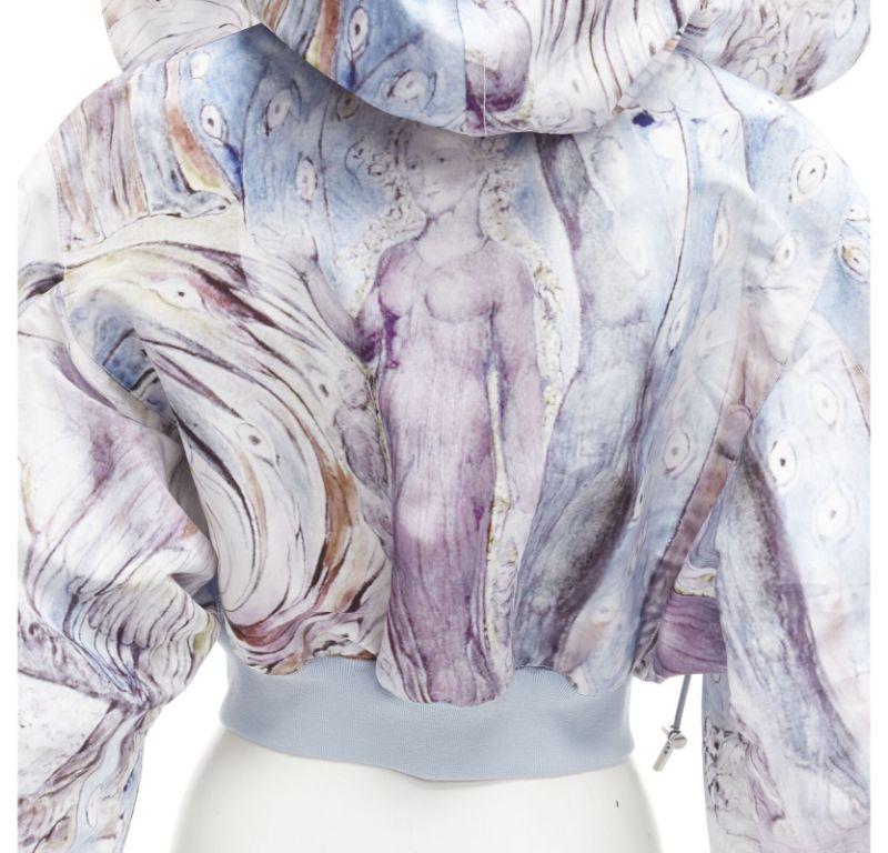 ALEXANDER MCQUEEN 2021 William Blake Dante batwing cropped hooded bomber IT36 XS For Sale 5
