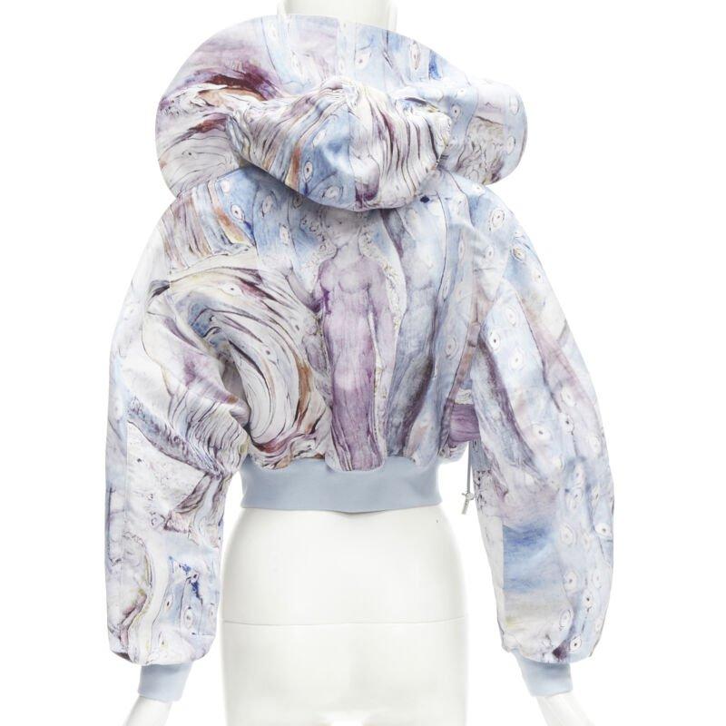 ALEXANDER MCQUEEN Bomber à capuche courte style battant William Blake 2021 IT36 XS Pour femmes en vente