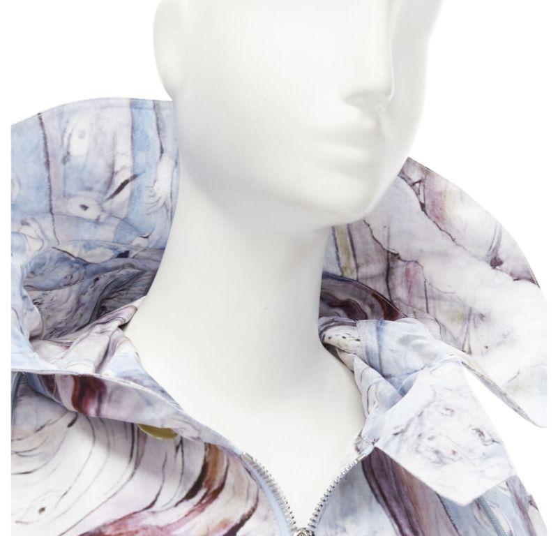 ALEXANDER MCQUEEN 2021 William Blake Dante batwing cropped hooded bomber IT36 XS For Sale 1