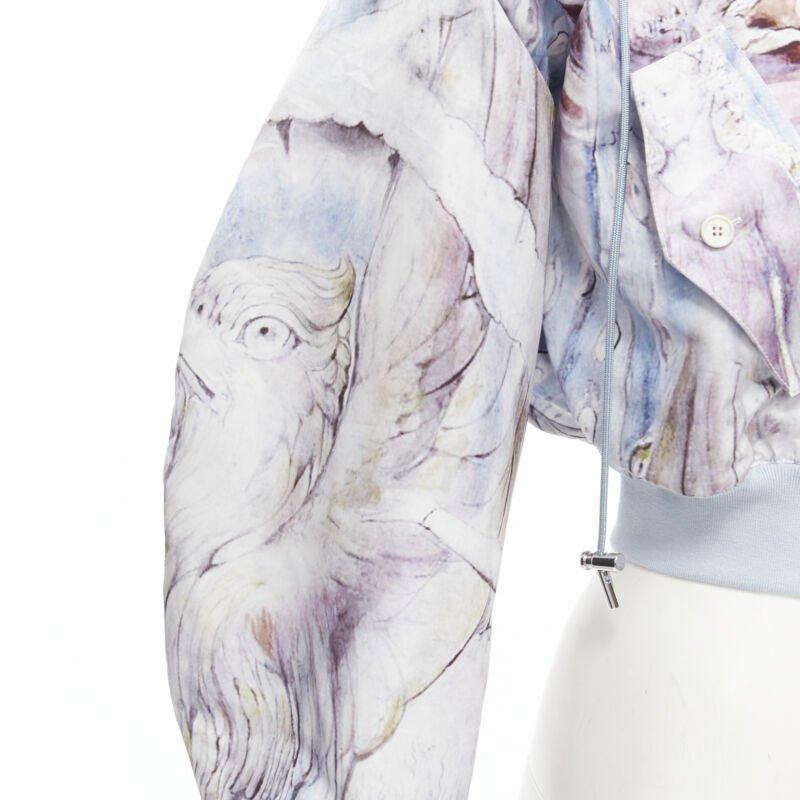 ALEXANDER MCQUEEN Bomber à capuche courte style battant William Blake 2021 IT36 XS en vente 4