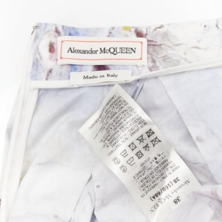 ALEXANDER MCQUEEN 2021 William Blake Dante print light cotton midi skirt IT38 S 3