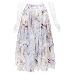 ALEXANDER MCQUEEN 2021 William Blake Dante print light cotton midi skirt IT38 S