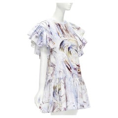ALEXANDER MCQUEEN 2021 William Blake Dante ruffle frill mini dress IT38 M