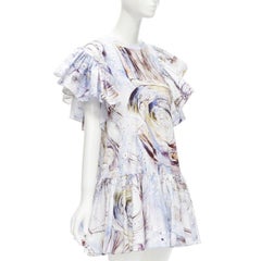 ALEXANDER MCQUEEN 2021 William Blake Dante ruffle frill mini dress IT38 M