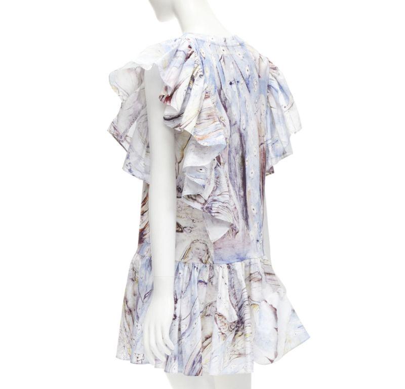 Women's ALEXANDER MCQUEEN 2021 William Blake Dante ruffle frill mini dress IT38 M For Sale