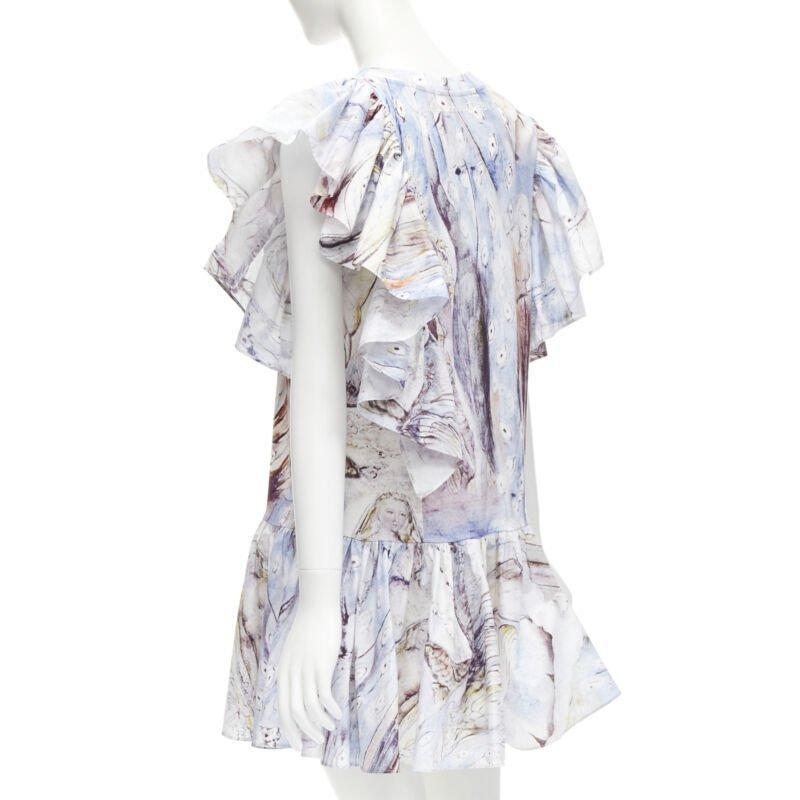 De las mujeres ALEXANDER MCQUEEN 2021 William Blake Dante volante volante mini vestido IT38 M en venta