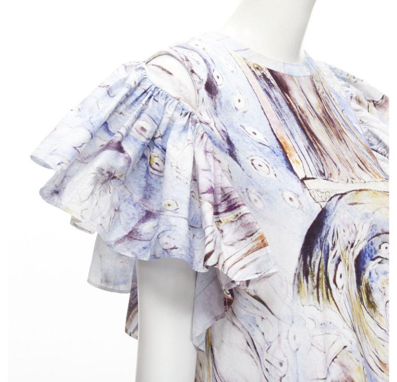 ALEXANDER MCQUEEN 2021 William Blake Dante ruffle frill mini dress IT38 M 2