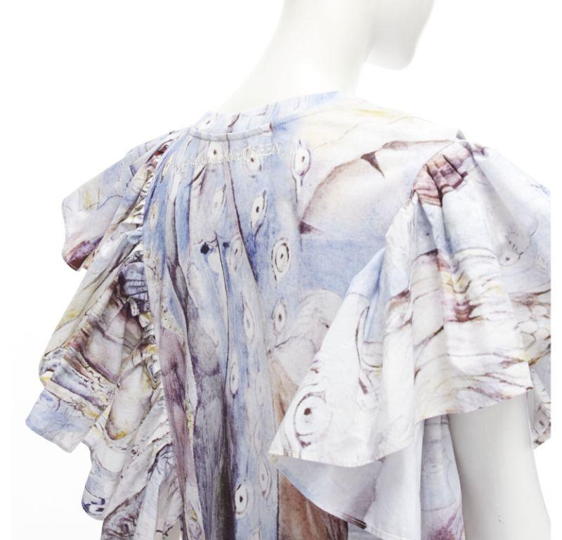 ALEXANDER MCQUEEN 2021 William Blake Dante ruffle frill mini dress IT38 M 3