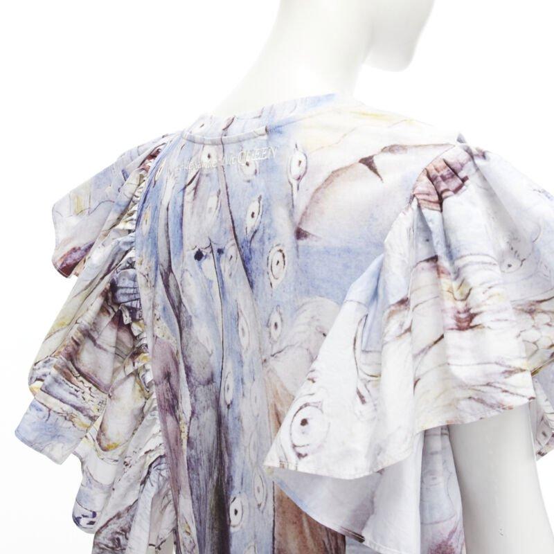 ALEXANDER MCQUEEN 2021 William Blake Dante volante volante mini vestido IT38 M en venta 3