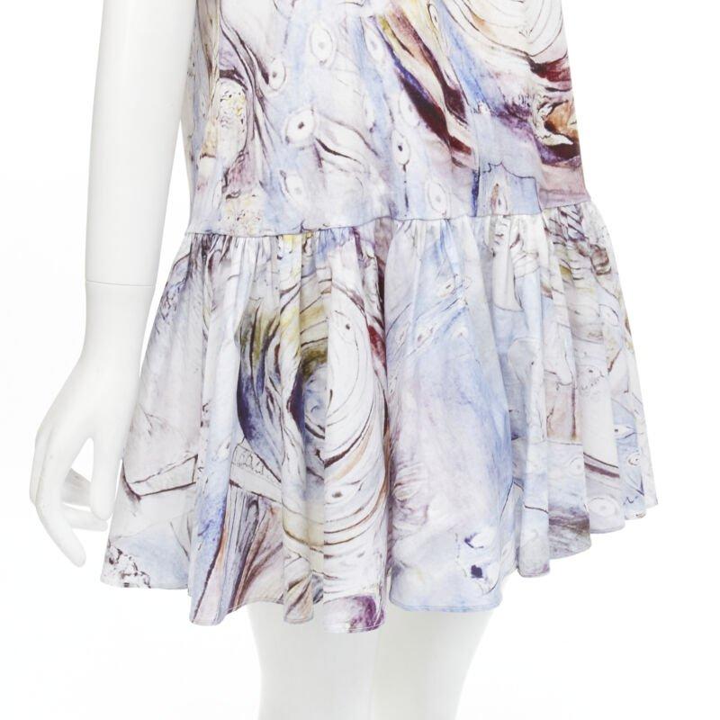 ALEXANDER MCQUEEN 2021 William Blake Dante volante volante mini vestido IT38 M en venta 4