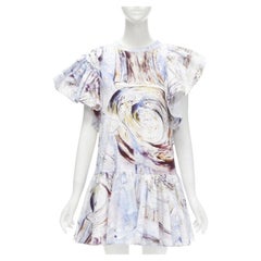 ALEXANDER MCQUEEN 2021 William Blake Dante ruffle frill mini dress IT38 M
