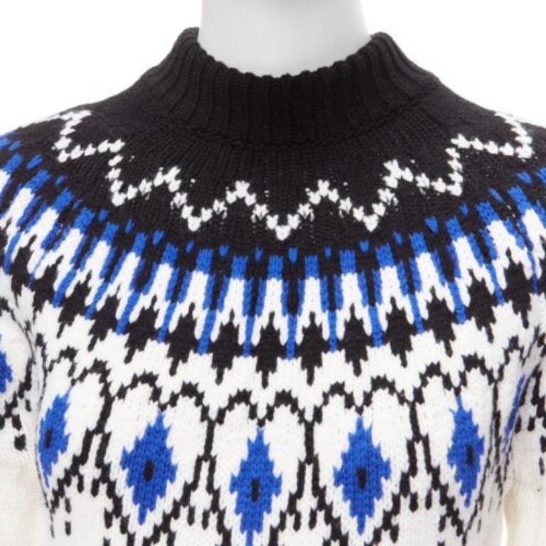 ALEXANDER MCQUEEN 2022 100%wool blue black fairisle long sleeve sweater dress XS
Reference: AAWC/A00684
Brand: Alexander McQueen
Designer: Sarah Burton
Collection: 2022
Material: Wool
Color: Black, Blue
Pattern: Fair Isle
Closure: Slip On
Extra