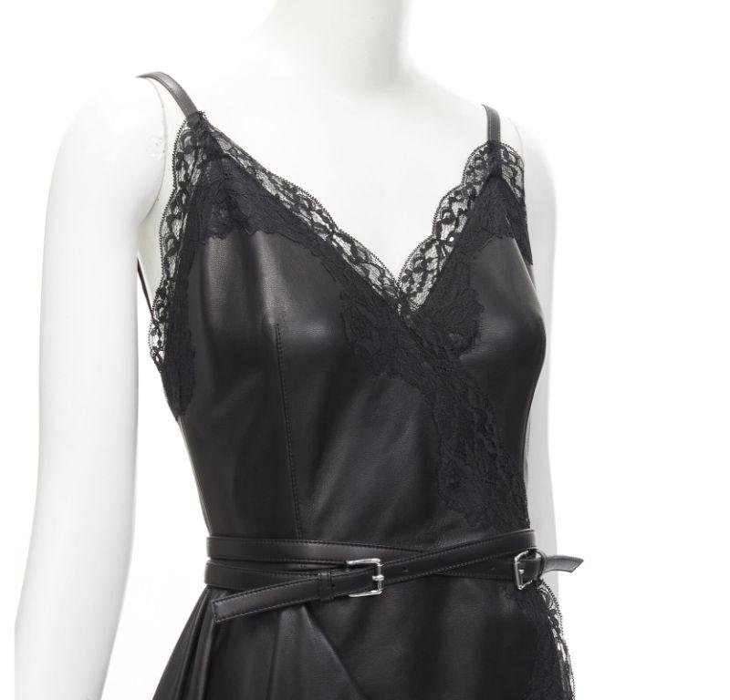 ALEXANDER MCQUEEN 2022 black leather lace asymmetric wrap draped dress IT38 XS
Reference: AAWC/A00189
Brand: Alexander McQueen
Designer: Sarah Burton
Collection: 2022
Material: Leather
Color: Black
Pattern: Solid
Closure: Zip
Lining: Unlined
Extra
