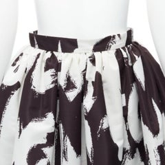 ALEXANDER MCQUEEN 2022 Brush Graffiti black white logo flared skirt IT38 XS