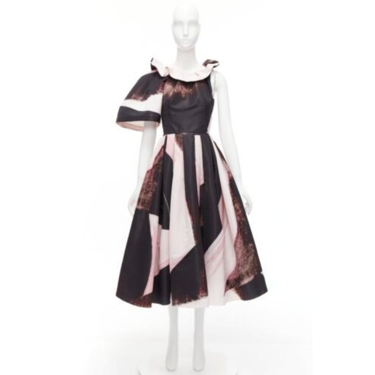 ALEXANDER MCQUEEN 2022 Bata asimétrica con estampado de pinceladas Charles Arnoldi IT38 XS en venta 5