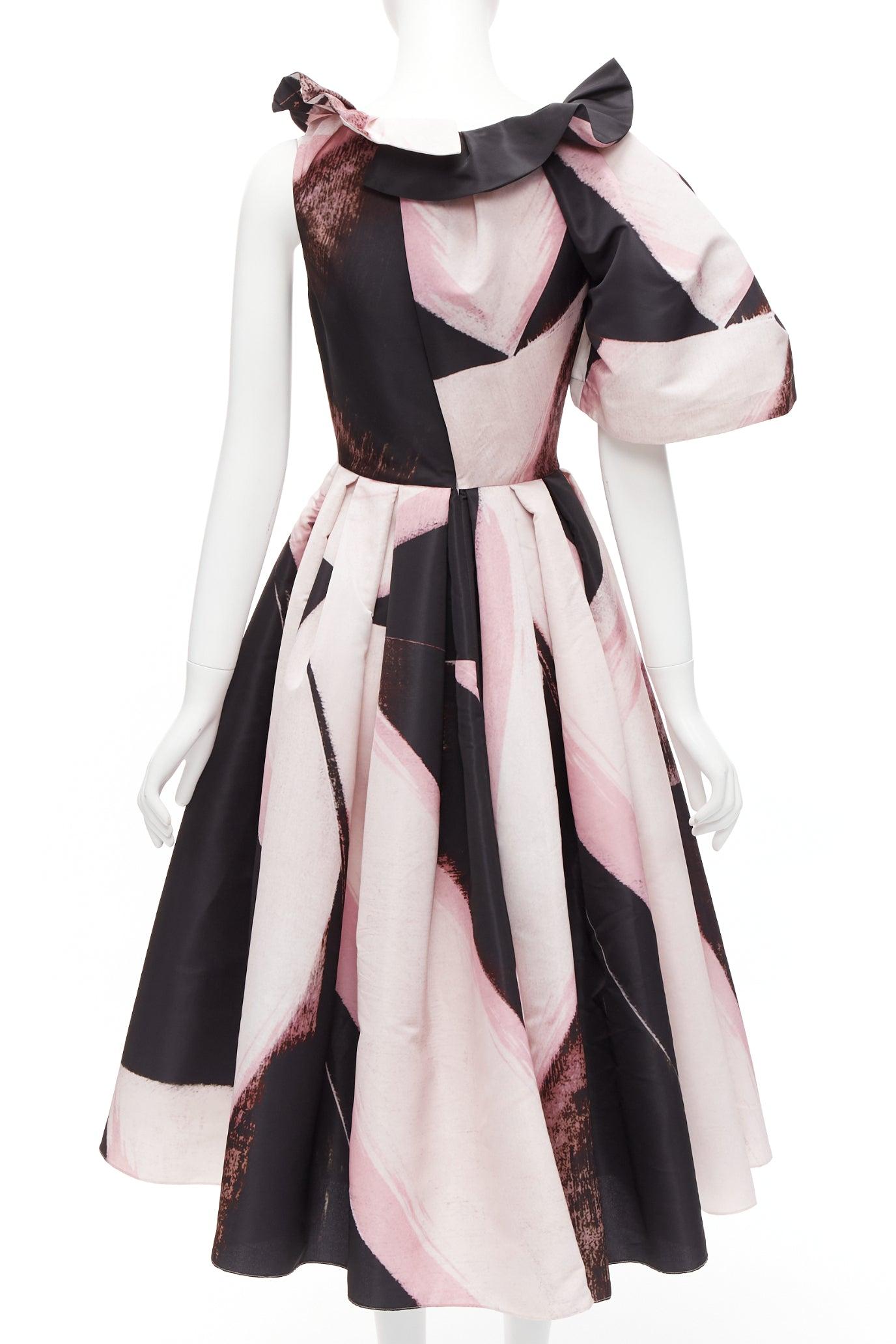 Women's ALEXANDER MCQUEEN 2022 Charles Arnoldi Brushstroke print asymmetric gown IT38 XS For Sale