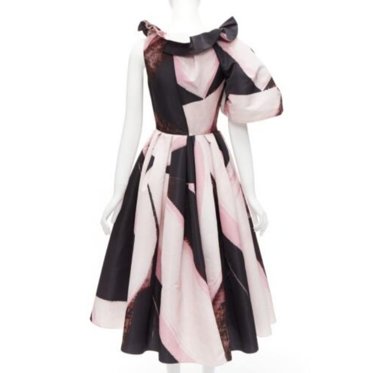 De las mujeres ALEXANDER MCQUEEN 2022 Bata asimétrica con estampado de pinceladas Charles Arnoldi IT38 XS en venta