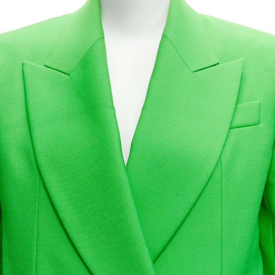 Alexander McQueen 2022, giacca blazer doppiopetto in lana verde IT38 XS in vendita 4