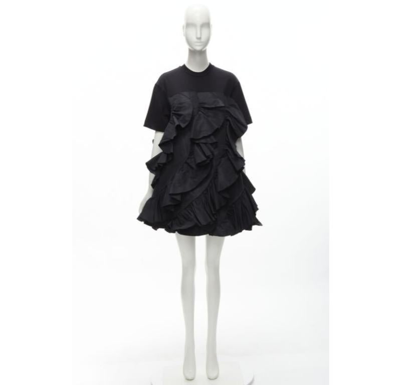 ALEXANDER MCQUEEN 2022 Hybrid white ruffle cotton tshirt layered dress IT38 S 6