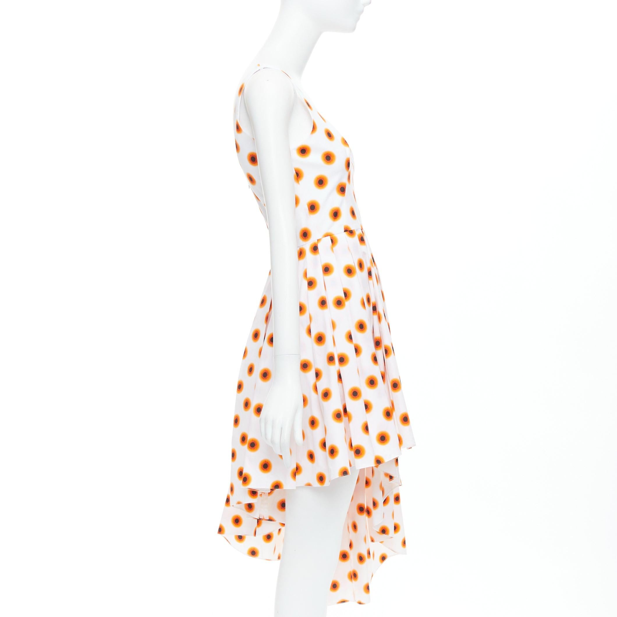ALEXANDER MCQUEEN 2022 Iris orange peinture à pois asymétriques taille IT 38 XS Excellent état - En vente à Hong Kong, NT