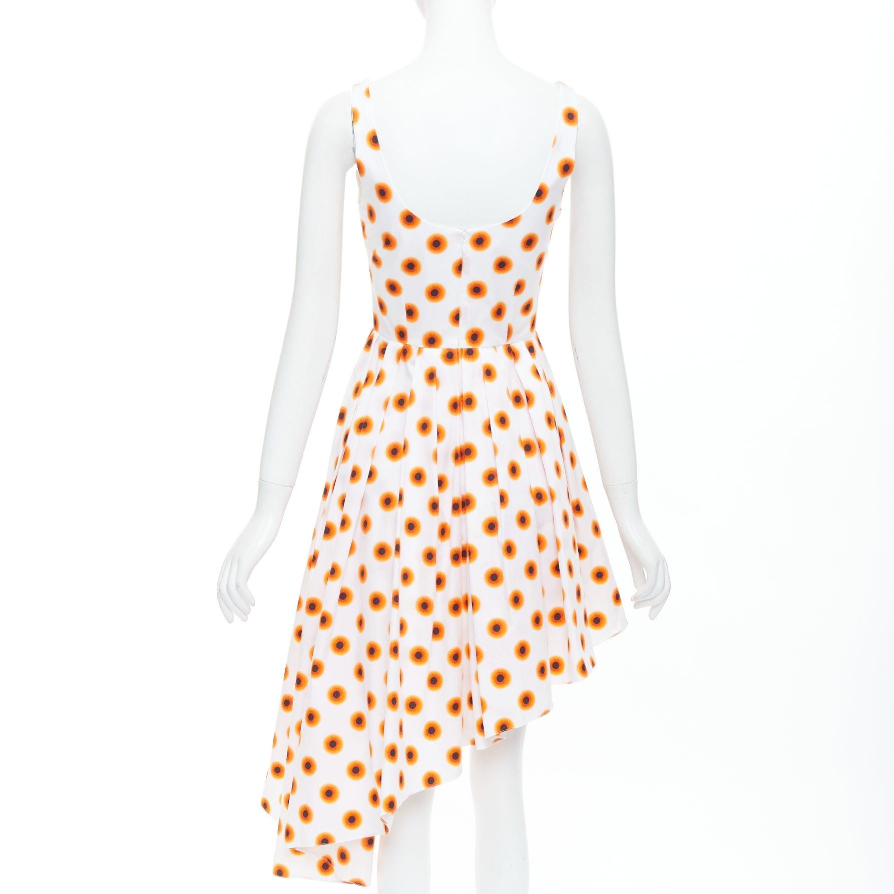 ALEXANDER MCQUEEN 2022 Iris orange peinture à pois asymétriques taille IT 38 XS Pour femmes en vente