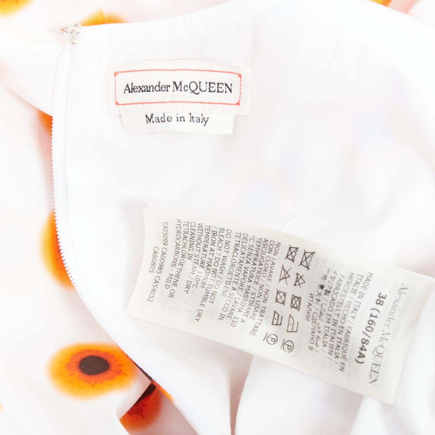 ALEXANDER MCQUEEN 2022 Iris orange peinture à pois asymétriques taille IT 38 XS en vente 3
