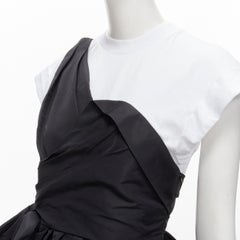 ALEXANDER MCQUEEN 2022 layered asymmetric crepe jersey peplum tshirt IT40 S