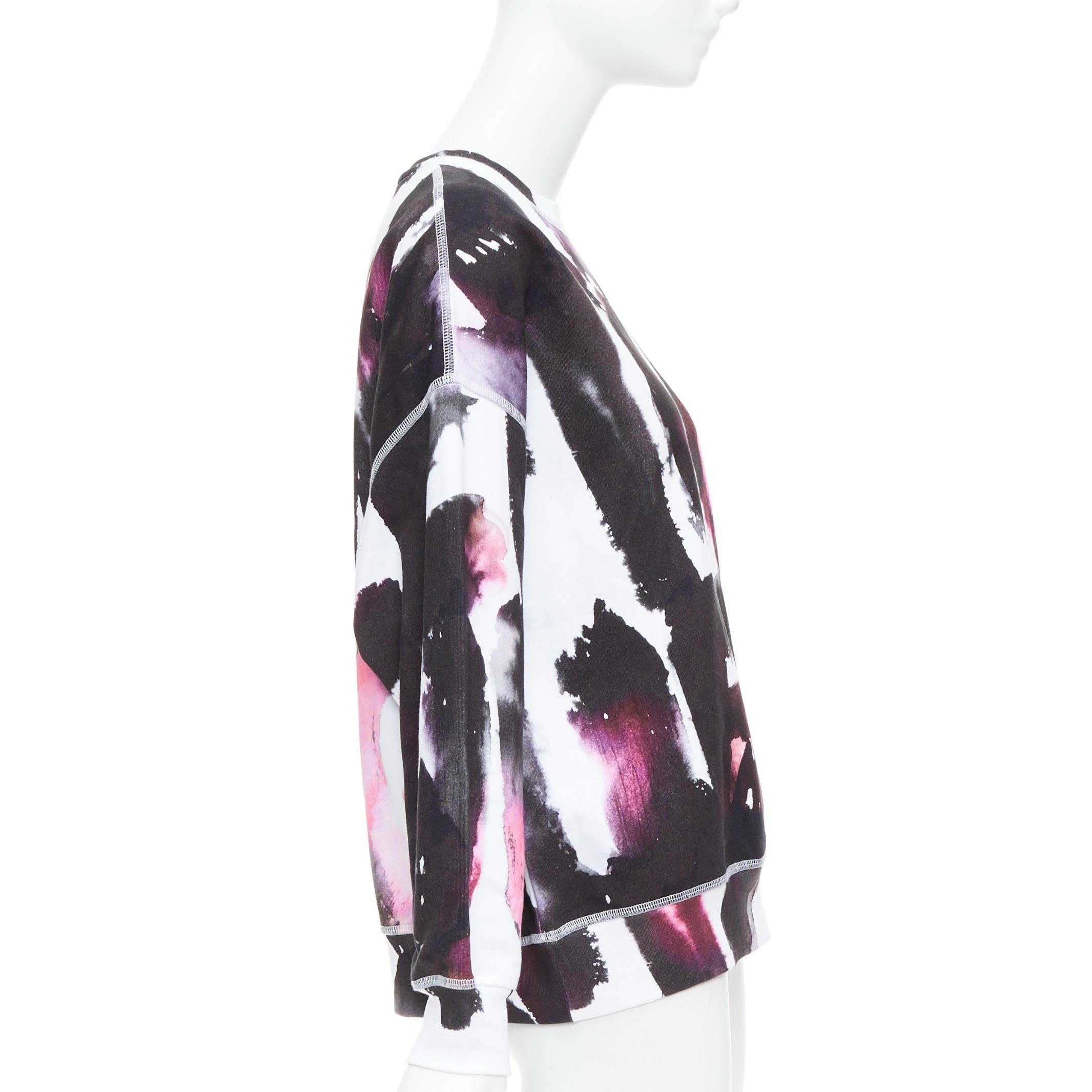 ALEXANDER MCQUEEN 2022 logo watercolor print long sleeve crew sweater IT38 XS Excellent état - En vente à Hong Kong, NT