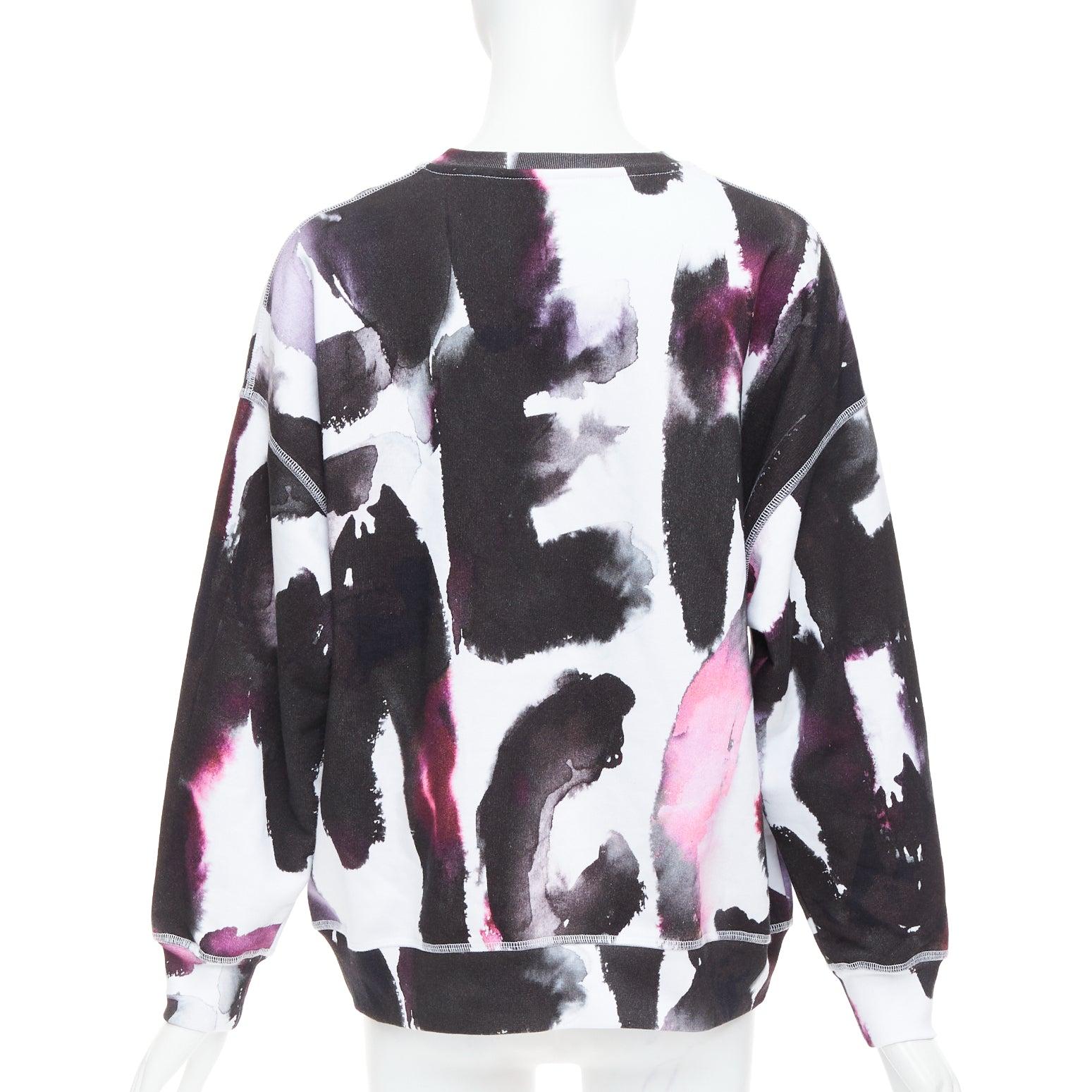 ALEXANDER MCQUEEN 2022 logo watercolor print long sleeve crew sweater IT38 XS Pour femmes en vente