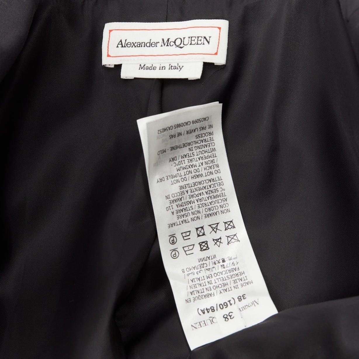 ALEXANDER MCQUEEN 2022 Runway black wool gathered sleeve blazer dress IT38 XS 5