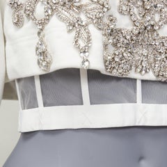 ALEXANDER MCQUEEN 2022 Runway rhinestone crystal corset crop sweater IT40 S