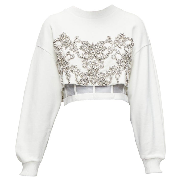 ALEXANDER MCQUEEN 2022 Runway rhinestone crystal corset crop