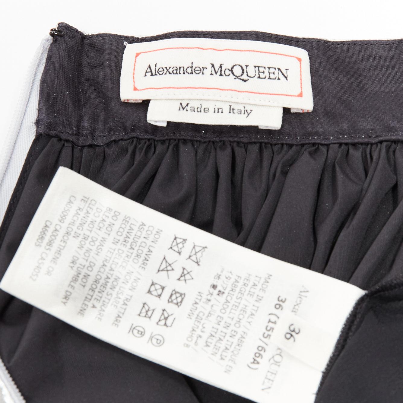 ALEXANDER MCQUEEN 2022 silver foil flared knee length circle skirt IT36 XXS For Sale 4