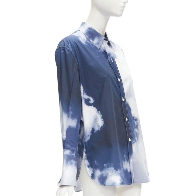 Blu ALEXANDER McQueen 2022 Camicia con polsino in cotone blu nuvola IT38 XS in vendita