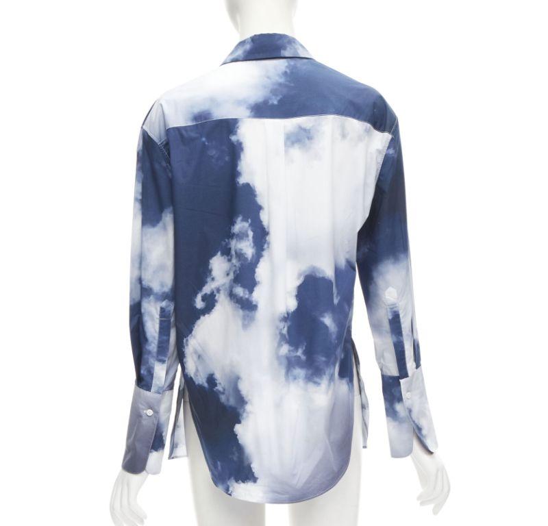 Women's ALEXANDER MCQUEEN 2022 Sky cloud blue cotton cuff button down shirt IT38 XS For Sale