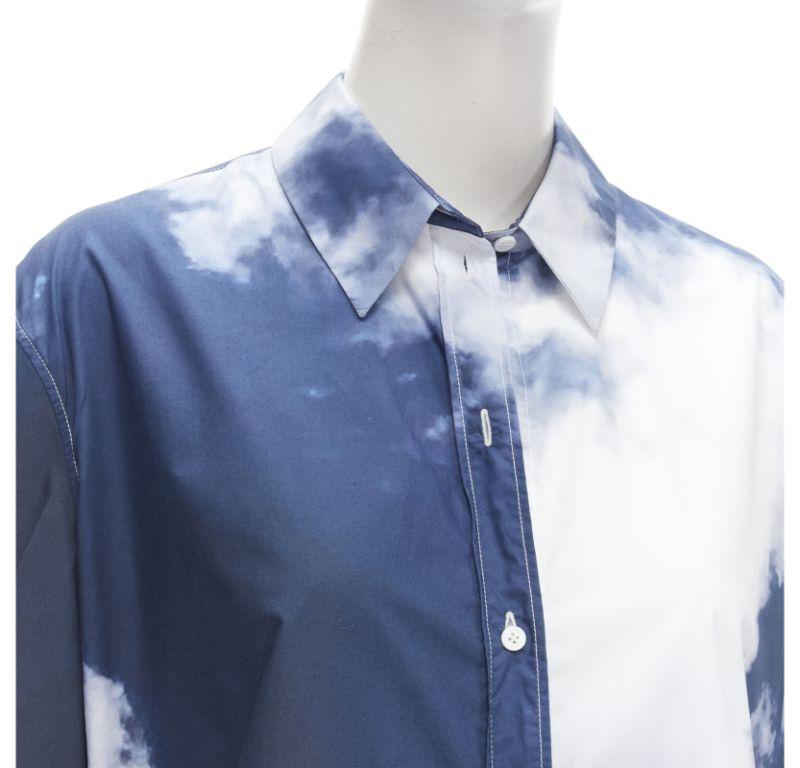 ALEXANDER MCQUEEN 2022 Sky cloud blue cotton cuff button down shirt IT38 XS For Sale 2