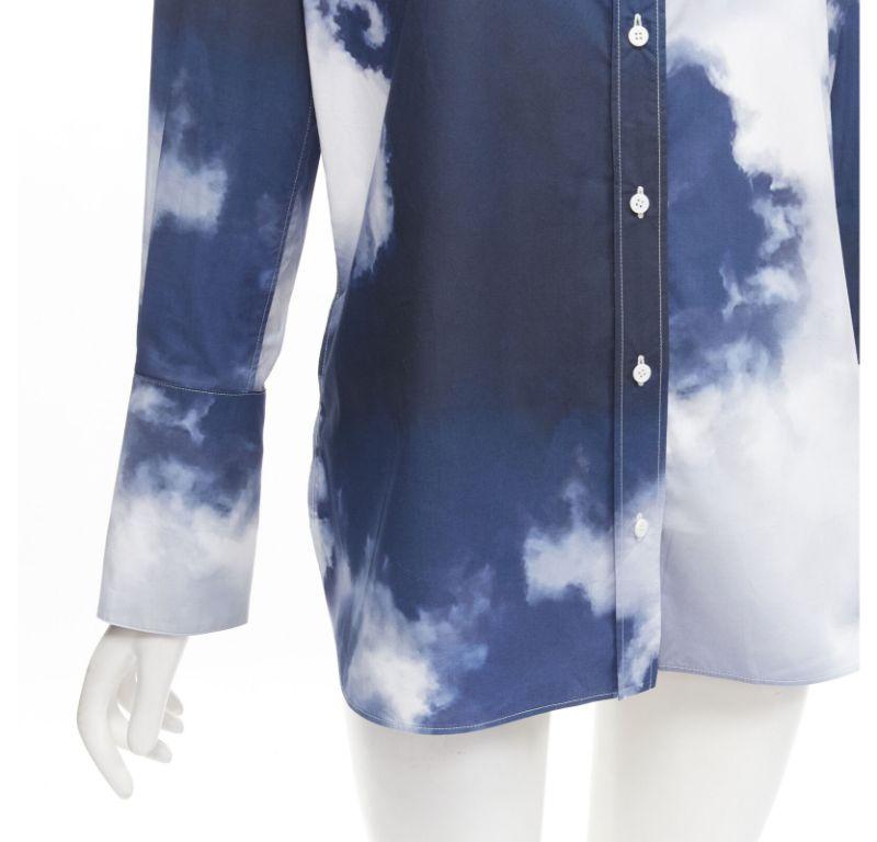 ALEXANDER MCQUEEN 2022 Sky cloud blue cotton cuff button down shirt IT38 XS For Sale 3