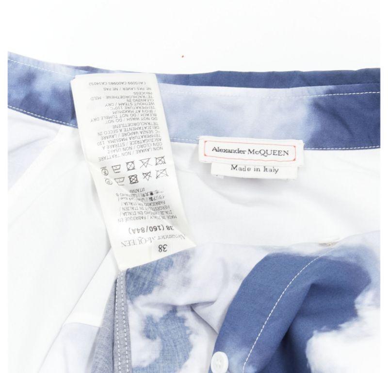 ALEXANDER MCQUEEN 2022 Sky cloud blue cotton cuff button down shirt IT38 XS For Sale 4