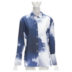 ALEXANDER McQueen 2022 Camicia con polsino in cotone blu nuvola IT38 XS