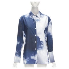 ALEXANDER MCQUEEN 2022 Sky cloud blue cotton cuff button down shirt IT38 XS