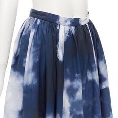 ALEXANDER MCQUEEN 2022 Azul nube celeste blanco Falda acampanada de línea A IT38 XS