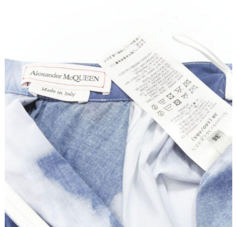 ALEXANDER MCQUEEN 2022 Sky cloud blue white A-line flared skirt IT38 XS For Sale 3