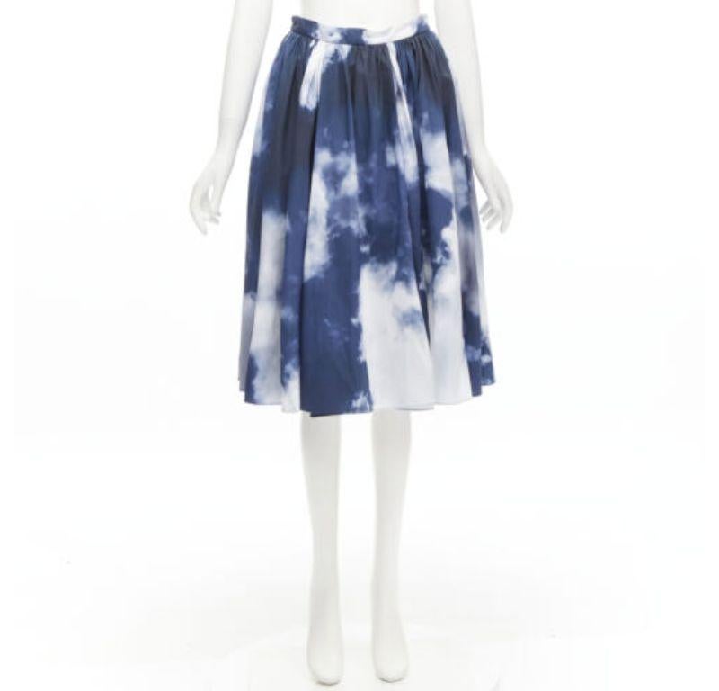 ALEXANDER MCQUEEN 2022 Sky cloud blue white A-line flared skirt IT38 XS For Sale 4