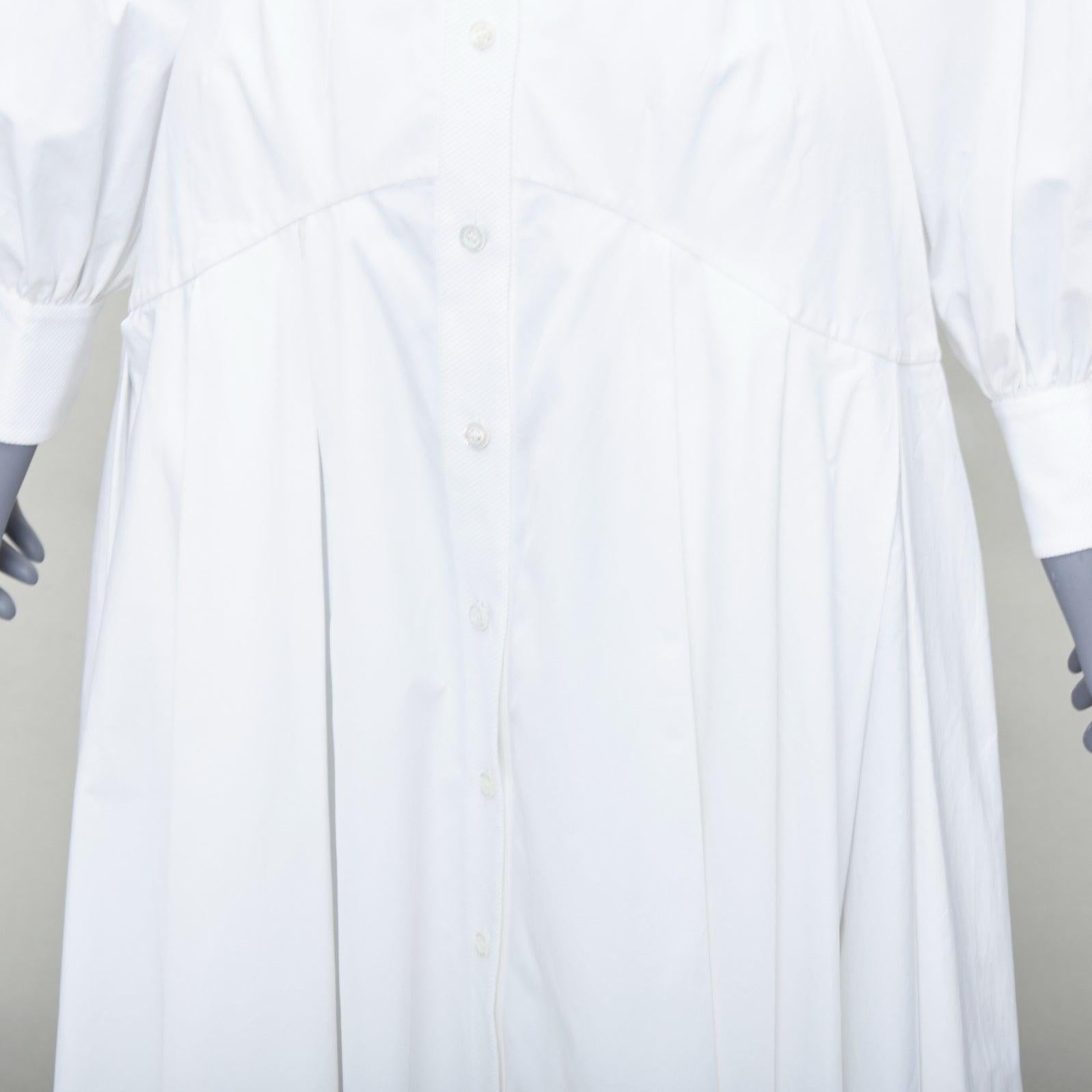 ALEXANDER MCQUEEN 2022 white cotton silver grommet midi dress IT38 XS For Sale 2